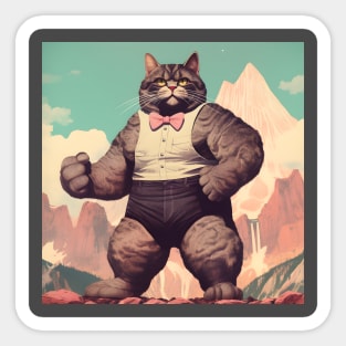 Muscle Meow: The Adorably Buff Felines - Garth Sticker